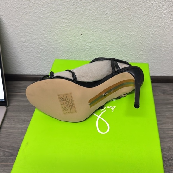 Sam Edelman Sareena Black Stiletto Heel Open Toe Ankle Strap Heeled Sandals - Picture 4 of 8
